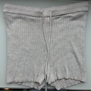 Heartloom Ribbed Knit Shorts in Cream
